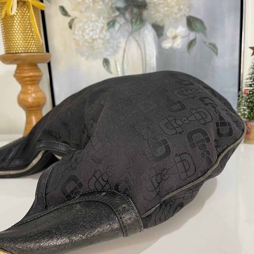 Gucci Hobo Bag %100 Authentic Black Canvas - Picture 5 of 16
